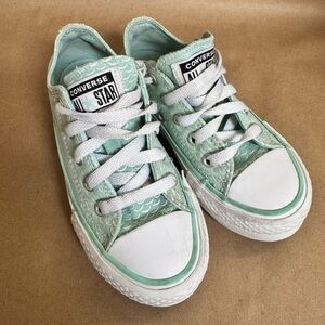 Converse Chuck Taylor All Star Platform Aqua Mermaid Scale/Scallop Sneaker. 11
